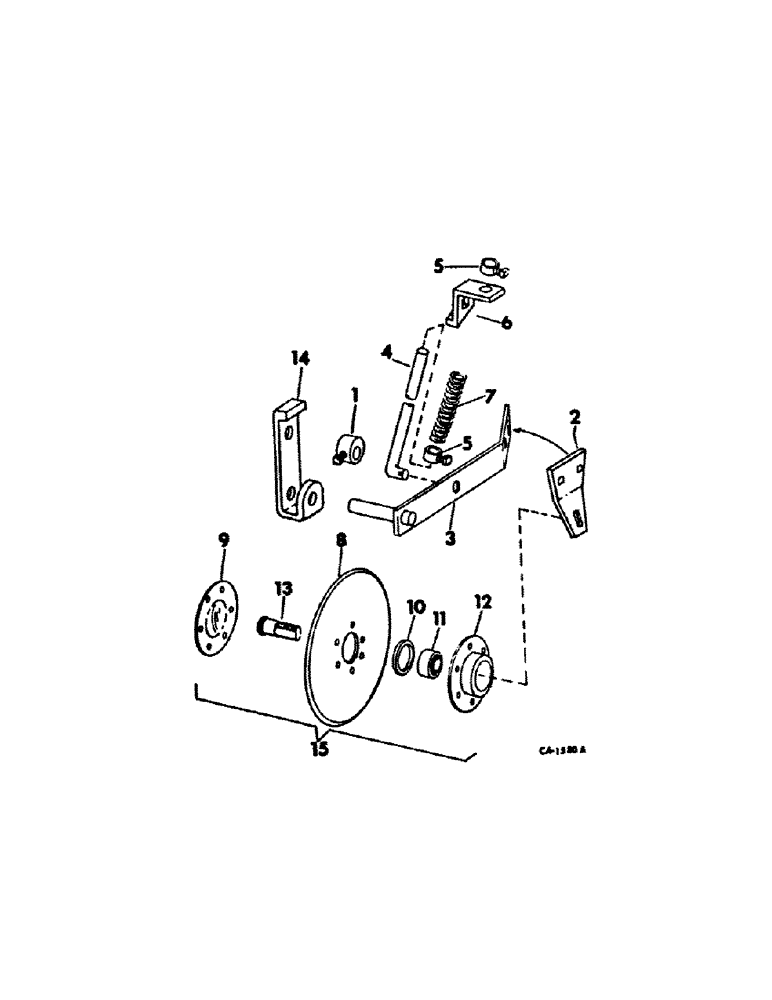 Схема запчастей Case IH 500 - (C-45) - DISK COVERING ATTACHMENT, 7 IN., QUANTITIES SHOWN ARE PER ROW 