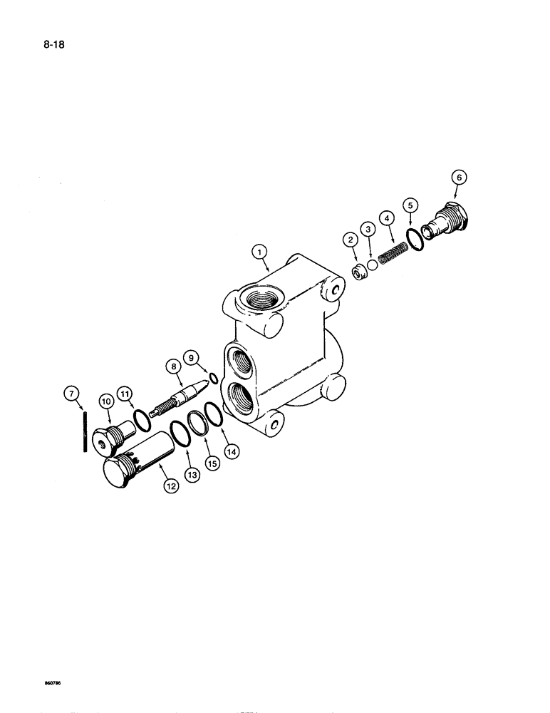 Схема запчастей Case IH 8600 - (8-18) - FLOW CONTROL VALVE, 84982C92 (08) - HYDRAULICS