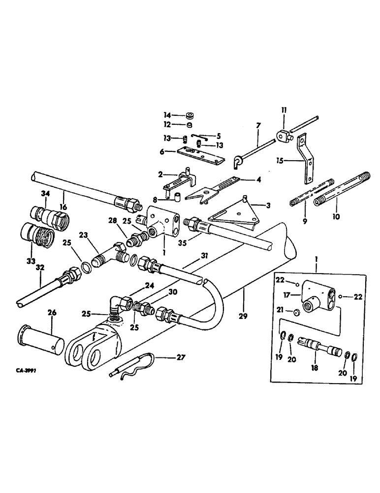 Схема запчастей Case IH 66-SERIES - (U-56) - HYDRAULIC MARKER ALTERNATOR AND CONNECTIONS, FOR 12 ROW MARKER 