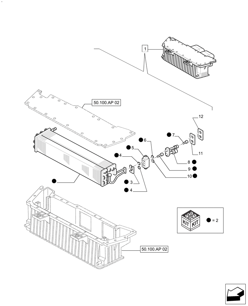 Схема запчастей Case IH FARMALL 140A - (50.100.AP[03]) - AIR CONDITIONER - COMPONENTS (50) - CAB CLIMATE CONTROL