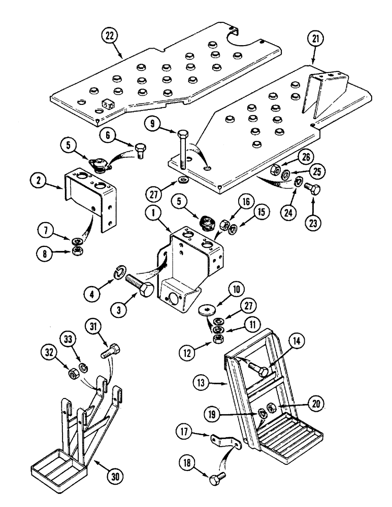 Схема запчастей Case IH 1594 - (9-366) - FOOTPLATES AND STEPS, TRACTORS WITHOUT CAB (09) - CHASSIS/ATTACHMENTS