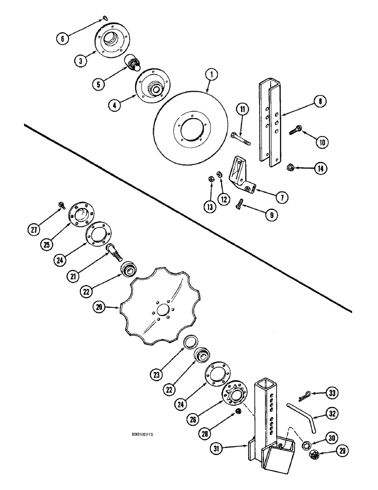 Схема запчастей Case IH 955 - (9D-22) - DISC FURROWING ATTACHMENT (09) - CHASSIS/ATTACHMENTS