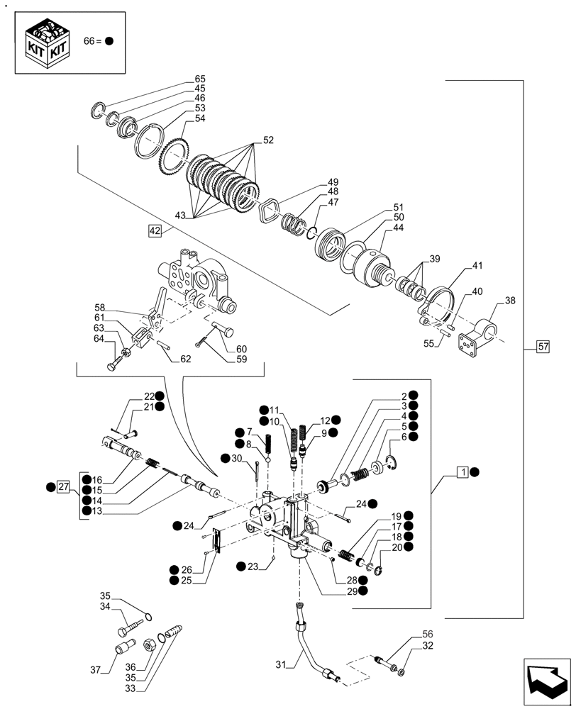 Схема запчастей Case IH FARMALL 140A - (31.114.AI) - CLUTCH & VALVE ASSEMBLY, PTO (31) - IMPLEMENT POWER TAKE OFF