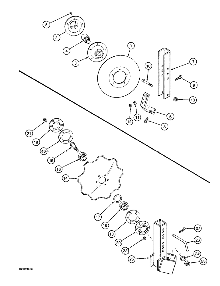 Схема запчастей Case IH 955 - (9D-26) - DISC FURROWING ATTACHMENT (09) - CHASSIS/ATTACHMENTS