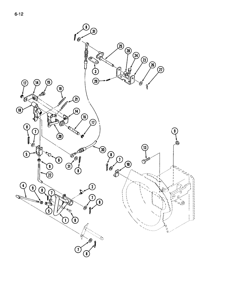 Схема запчастей Case IH 265 - (6-12) - INCHING PEDAL, SYNCHROMESH TRANSMISSION (06) - POWER TRAIN