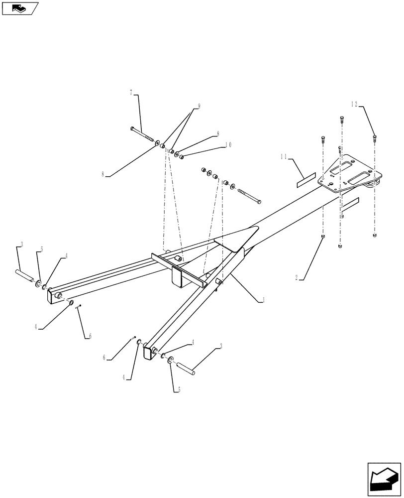 Схема запчастей Case IH 955 - (39.100.09) - REAR HITCH FRAME (39) - FRAMES AND BALLASTING