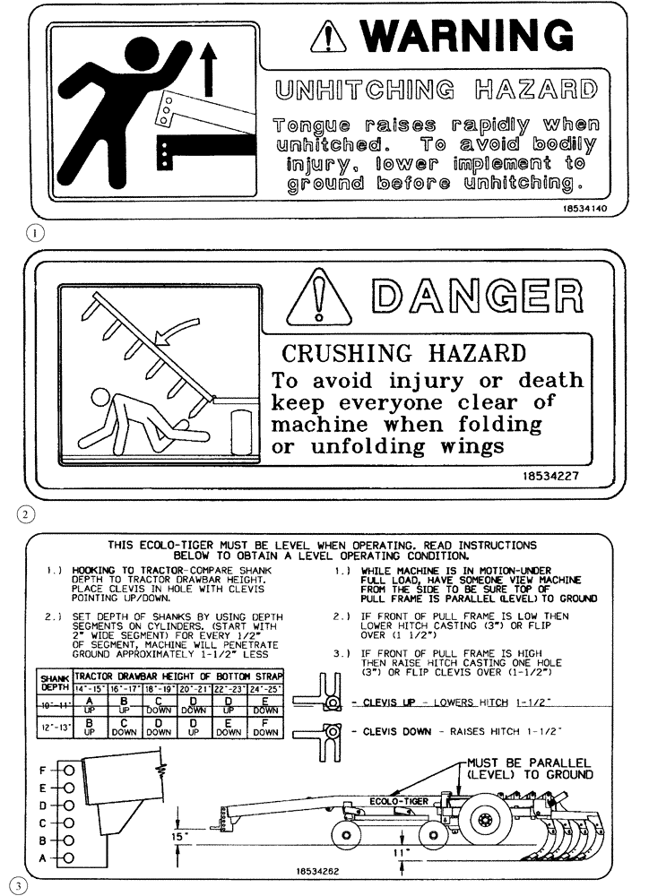 Схема запчастей Case IH 9300 - (90.108.03.01) - SAFETY SIGNS (09) - CHASSIS/ATTACHMENTS