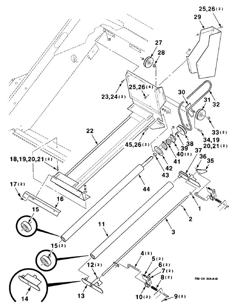 Схема запчастей Case IH 8820 - (6-24) - DRAPER END ASSEMBLY, 25 AND 30 FOOT, MINI DRAPER (09) - CHASSIS