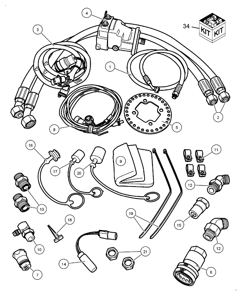 Схема запчастей Case IH WD1203 - (18.03[3]) - SICKLE HEADER ADAPTOR KIT, FROM PIN YAG663501 (18) - ACCESSORIES