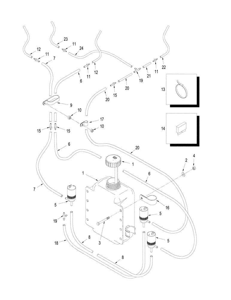 Схема запчастей Case IH STEIGER 535 - (04-06) - WINDSHIELD WASHER (04) - ELECTRICAL SYSTEMS