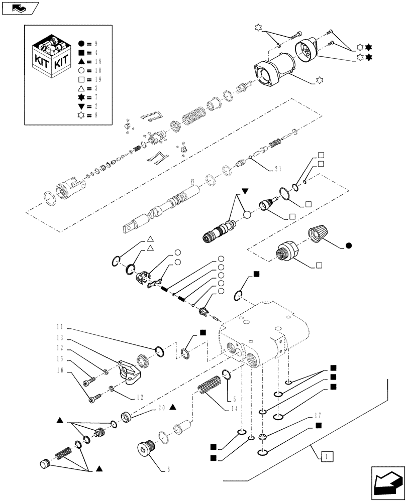 Схема запчастей Case IH PUMA 145 - (35.204.21) - VALVE SECTION - MECHANICAL - CONFIGURABLE DETENT (35) - HYDRAULIC SYSTEMS