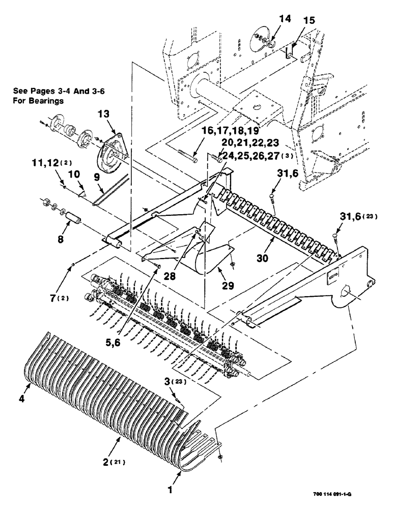 Схема запчастей Case IH 8460 - (3-08) - PICKUP, WRAPPERS AND CAM ASSEMBLY Pickup