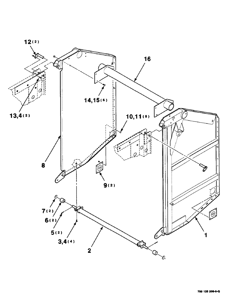 Схема запчастей Case IH RS451 - (5-02) - TAILGATE ASSEMBLY (16) - BALE EJECTOR