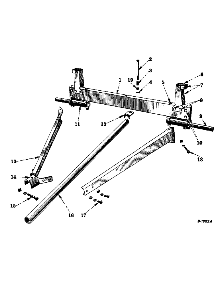 Схема запчастей Case IH VARIOUS - (A-07) - AXLE, BOLSTER, CHANNEL, DRAFT BRACKET AND REACH PIPE, REAR END 