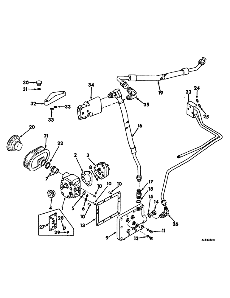 Схема запчастей Case IH 656 - (F-06) - HYDRAULICS, HYDRAULIC POWER SUPPLY, INTERNATIONAL GEAR DRIVE TRACTORS (07) - HYDRAULIC SYSTEM