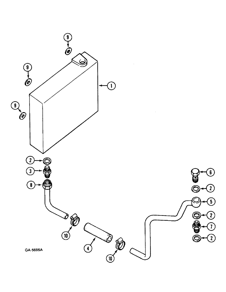 Схема запчастей Case IH 633 - (8-494) - ADDITIONAL OIL RESERVOIR (08) - HYDRAULICS