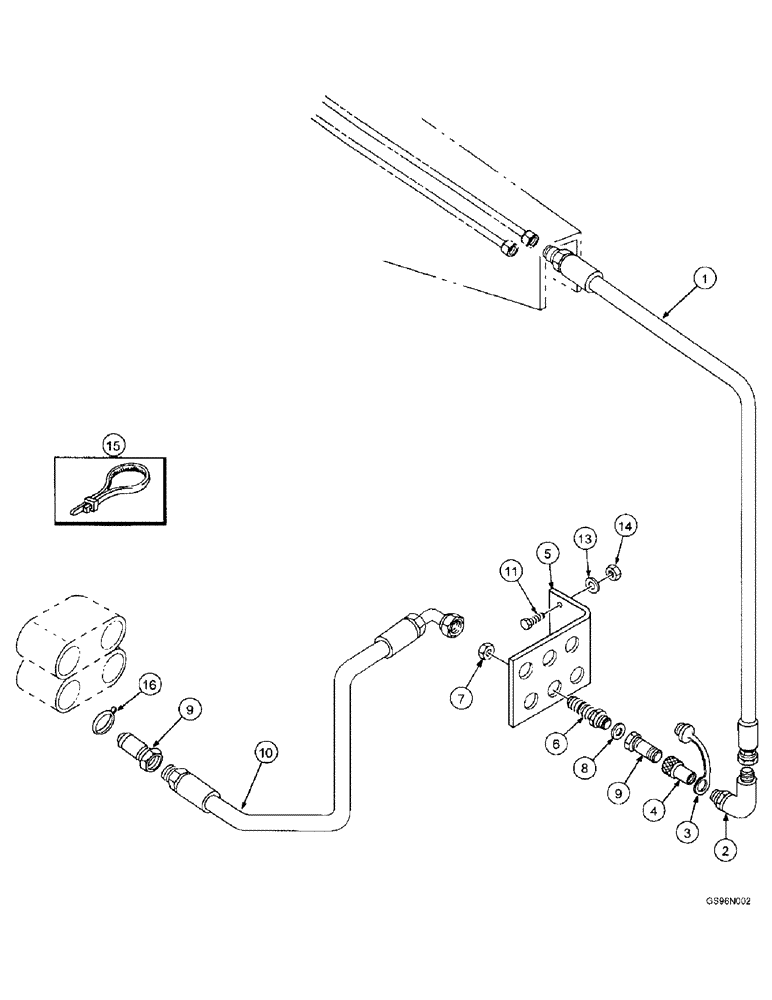 Схема запчастей Case IH L300 - (8-14) - HYDRAULICS, MID MOUNT, 2 FUNCTION MID MOUNT (08) - HYDRAULICS