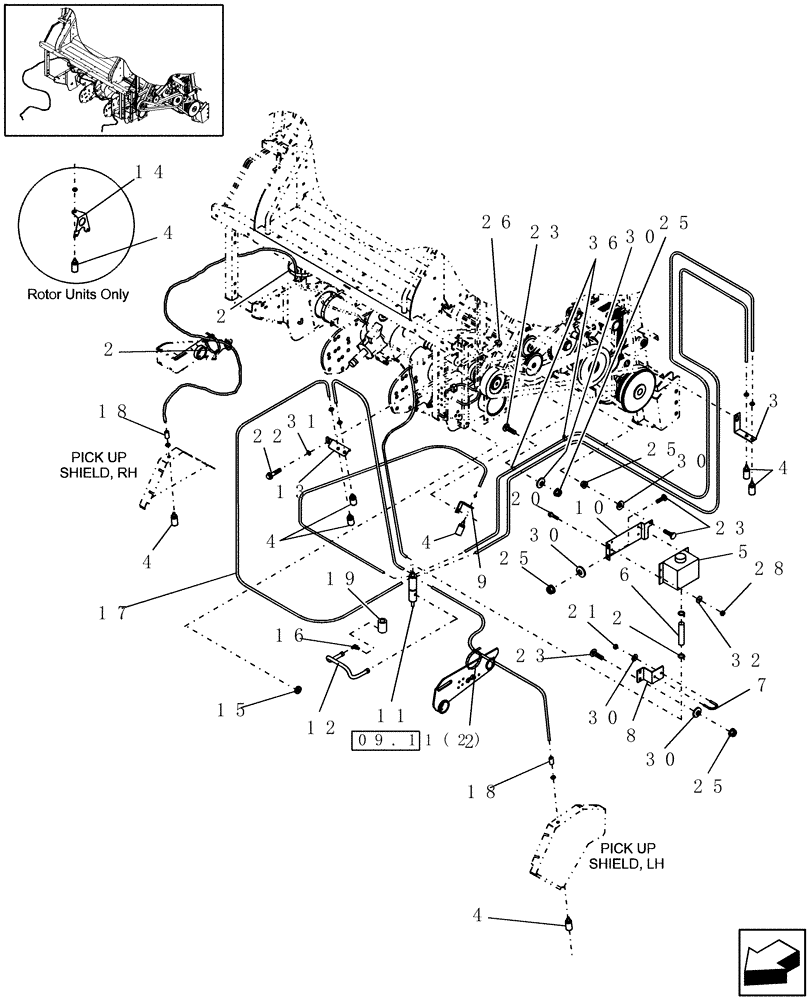 Схема запчастей Case IH RBX552 - (18.92[2]) - CHAIN OILER KIT, NEW STYLE (18) - ACCESSORIES