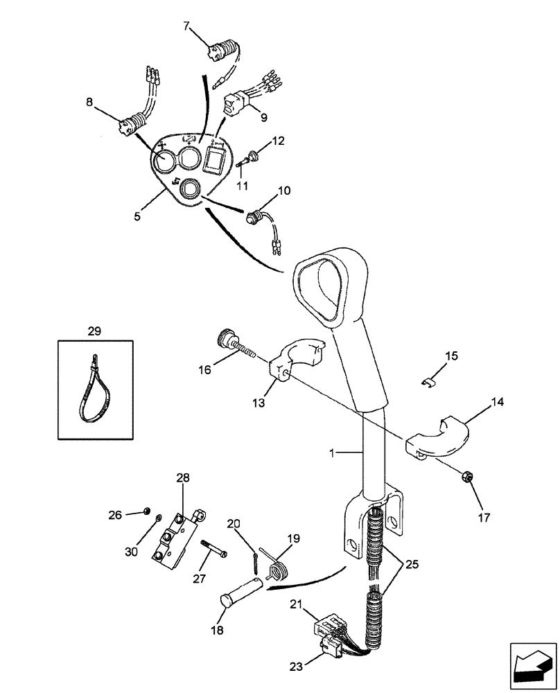 Схема запчастей Case IH 2588 - (29.200.01) - LEVER ASSY - PROPULSION CONTROLS (29) - HYDROSTATIC DRIVE