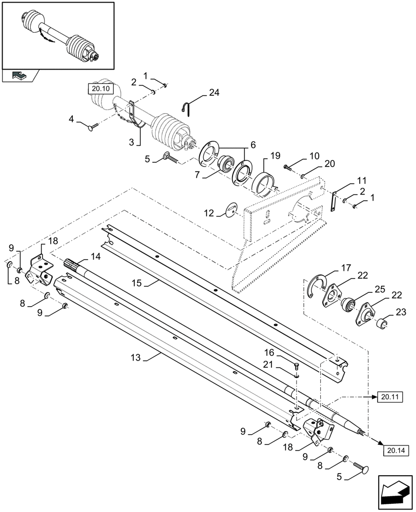 Схема запчастей Case IH 2040 - (20.09[01]) - MAIN DRIVE (20) - HEADER