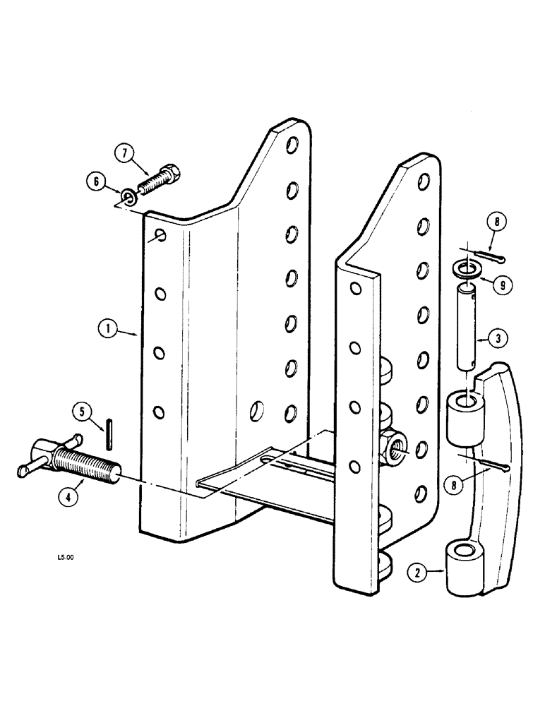 Схема запчастей Case IH 2130 - (9-146) - TRAILER HITCH SUPPORT, VINEYARD VERSION ONLY (09) - CHASSIS/ATTACHMENTS