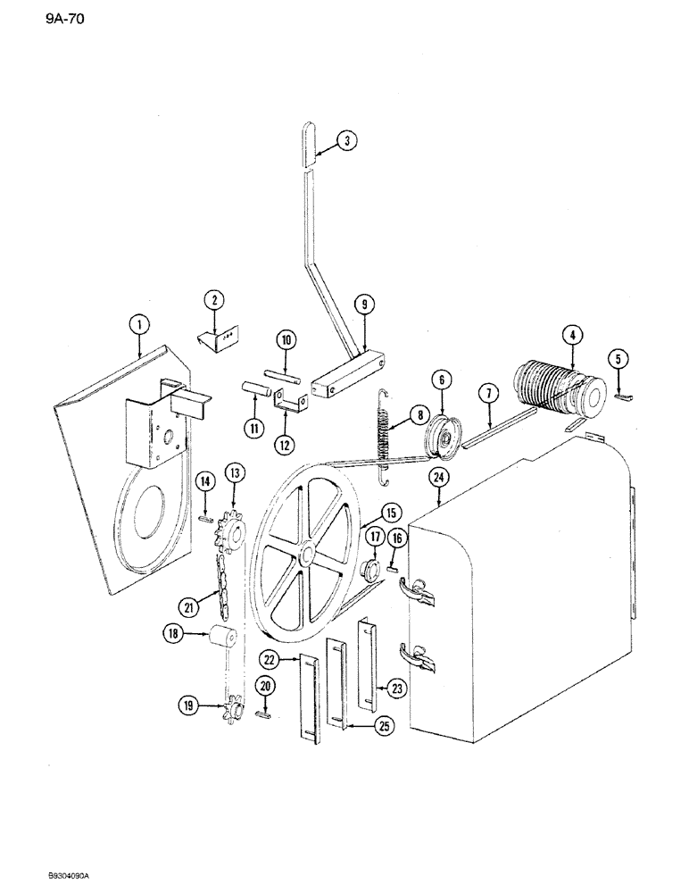 Схема запчастей Case IH 1250 - (9A-070) - CORN SHELLER DRIVE (09) - CHASSIS ATTACHMENTS