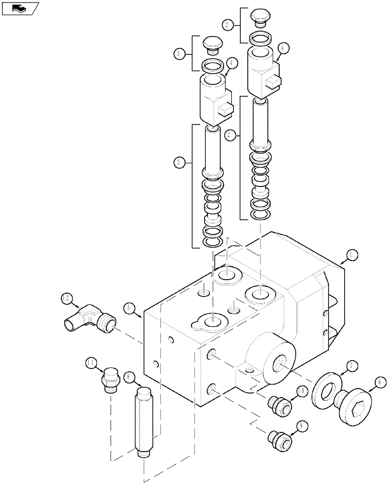 Схема запчастей Case IH MX135 - (08-31) - VALVE ASSEMBLY SUSPENSION (08) - HYDRAULICS