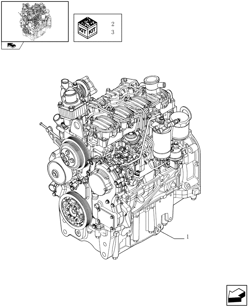 Схема запчастей Case IH FARMALL 75C - (0.02.1[01]) - ENGINE ASSY (01) - ENGINE