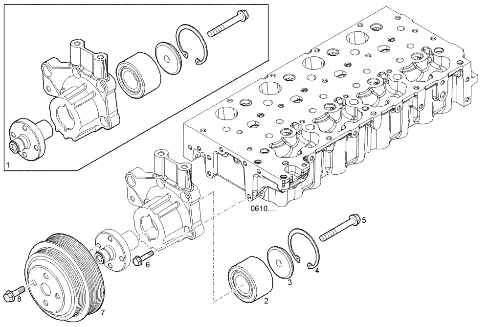 Схема запчастей Case IH F5AE9454F A001 - (3490.009) - FAN SUPPORT 