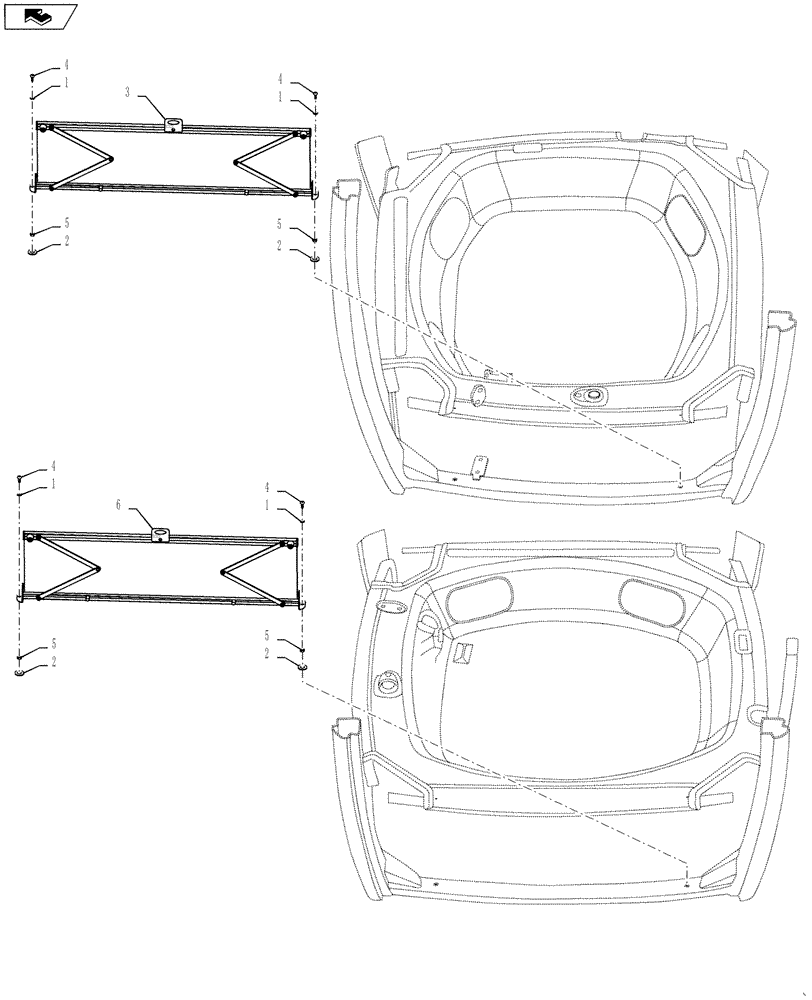 Схема запчастей Case IH 3330 - (90.160.16) - PACKAGE, SUNVISOR, SIDE & REAR (90) - PLATFORM, CAB, BODYWORK AND DECALS