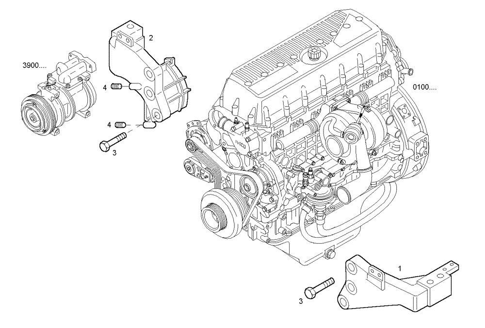 Схема запчастей Case IH F3AE0684D B001 - (4500.128) - ENGINE SUSPENSION 