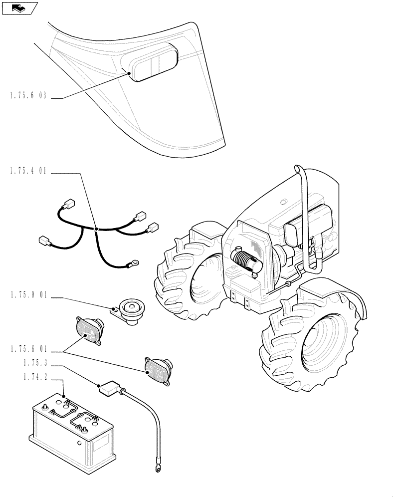 Схема запчастей Case IH FARMALL 60 - (SEC. 06) - ELECTRICAL SYSTEM (00) - GENERAL