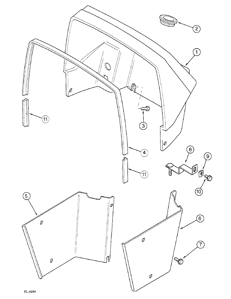 Схема запчастей Case IH 3220 - (9-012) - INSTRUMENT HOUSING, TRACTOR WITHOUT CAB (09) - CHASSIS/ATTACHMENTS