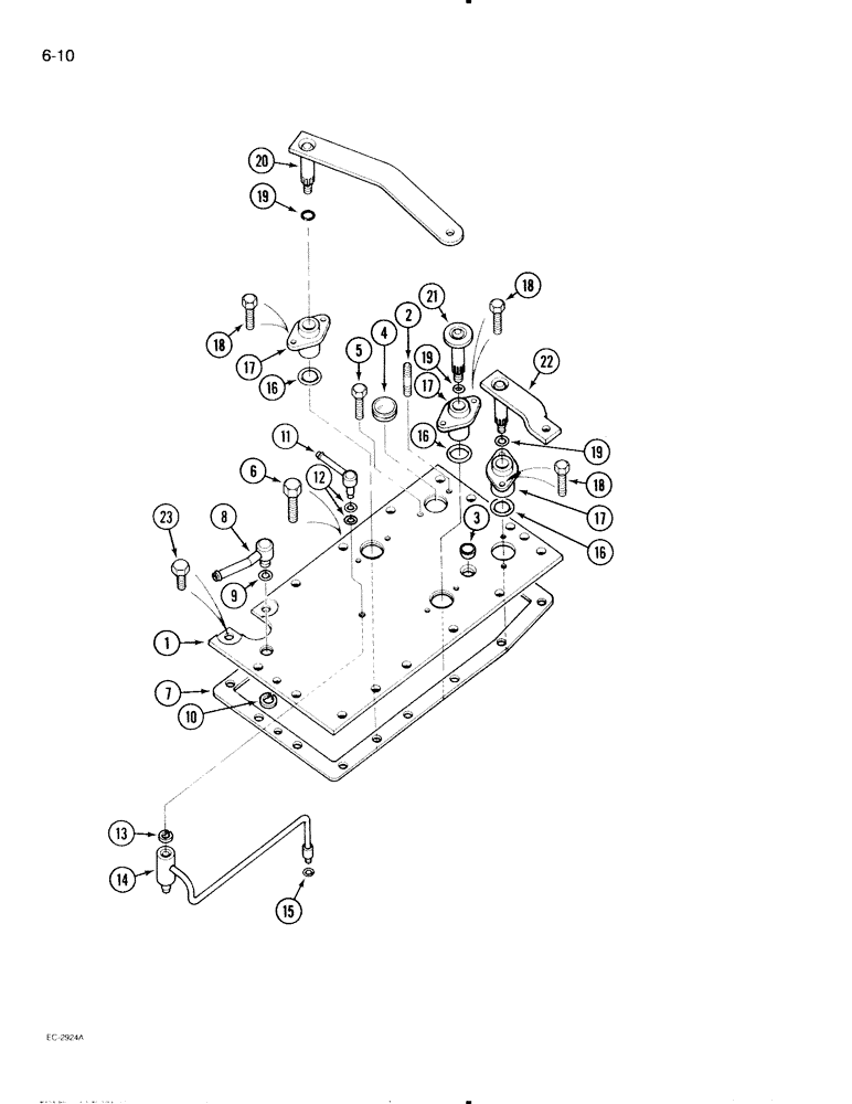 Схема запчастей Case IH 595 - (6-010) - CLUTCH HOUSING TOP COVER, TRACTOR WITH CAB (06) - POWER TRAIN