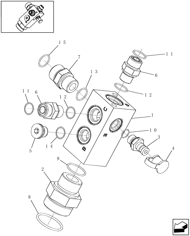 Схема запчастей Case IH 7120 - (35.310.41) - MANIFOLD, CHARGE PRESSURE (35) - HYDRAULIC SYSTEMS