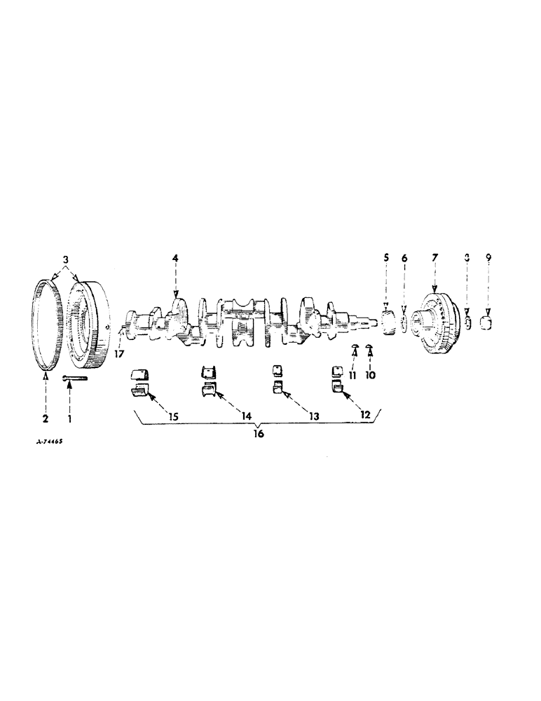 Схема запчастей Case IH 806 - (C-08) - CARBURETED ENGINE, CRANKSHAFT, FLYWHEEL AND BEARINGS (01) - ENGINE