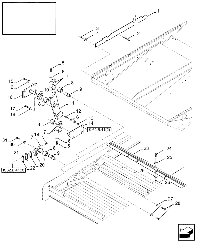 Схема запчастей Case IH AFX8010 - (K.62.B.40[2]) - GRAIN PAN DRIVE K - Crop Processing