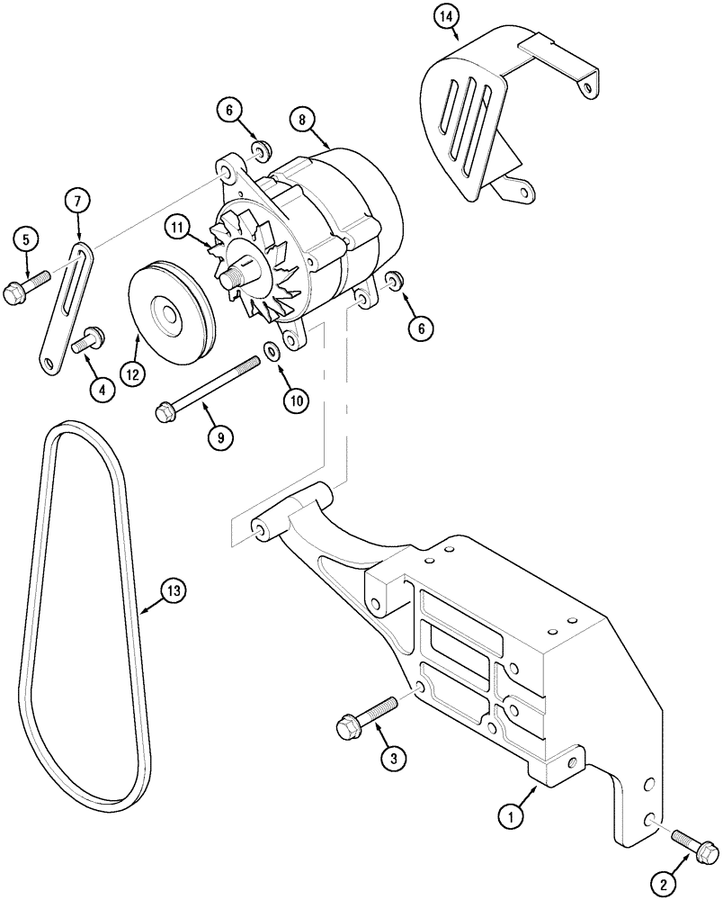 Схема запчастей Case IH C50 - (04-16) - ALTERNATOR AND MOUNTING (04) - ELECTRICAL SYSTEMS