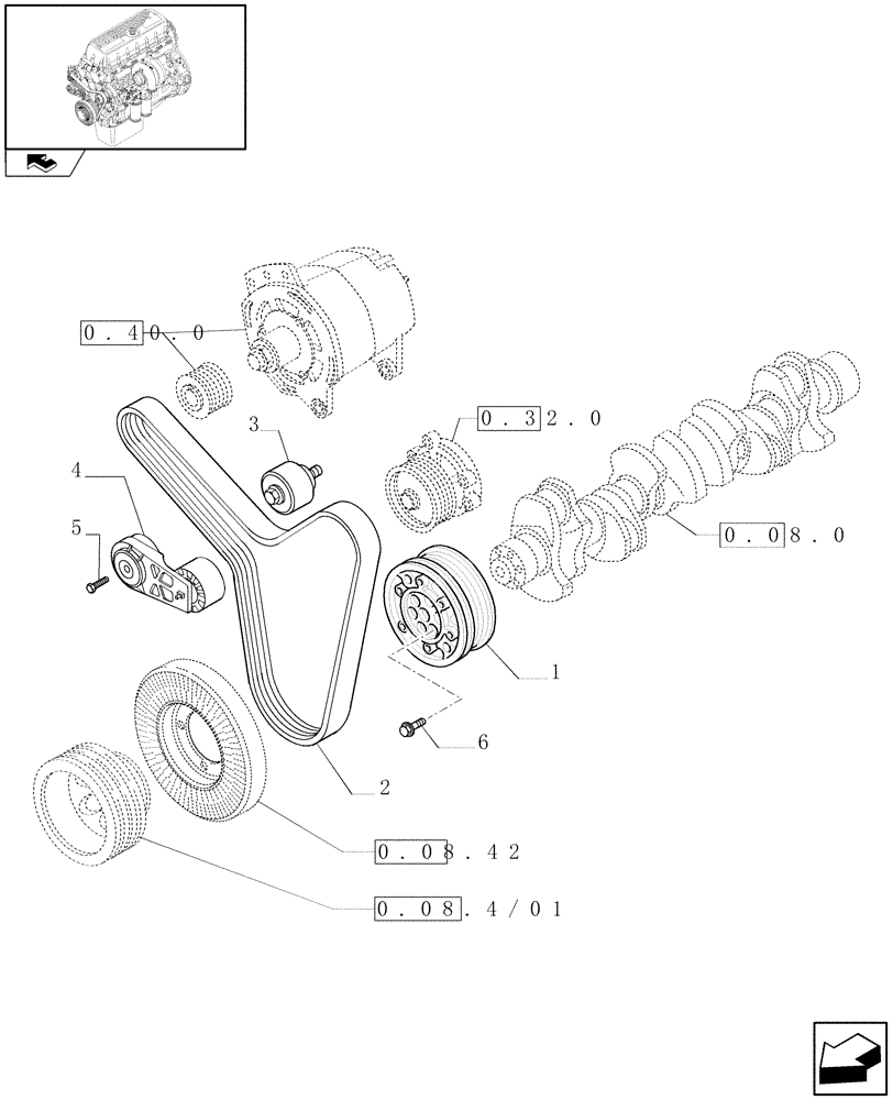 Схема запчастей Case IH F3AE0684P E909 - (0.08.4) - PULLEY - CRANKSHAFT (504162364) 