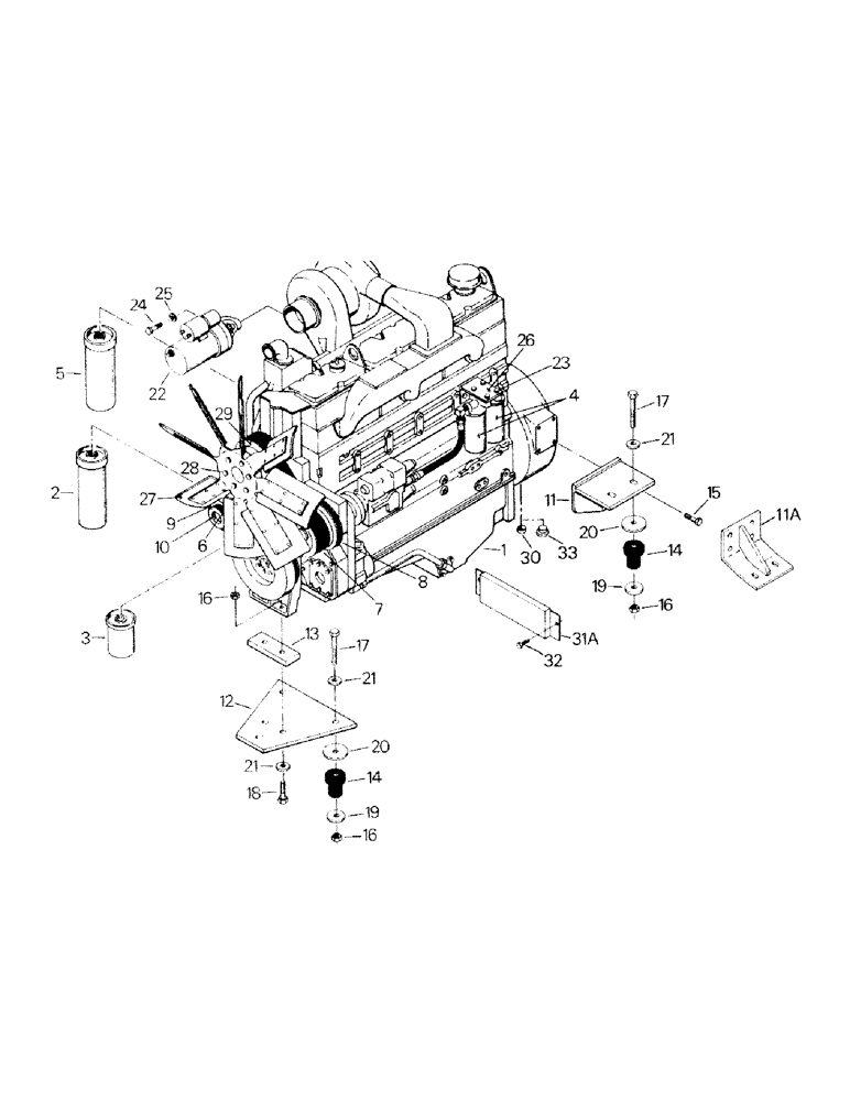 Схема запчастей Case IH KM-280 - (04-03) - ENGINE AND ATTACHING PARTS, CUMMINS 855 ENGINE (04) - Drive Train