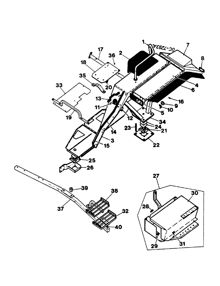 Схема запчастей Case IH 744 - (3D16) - REAR FENDERS, REFLECTOR, CO-DRIVER SEAT, FOR UNITS WITH CAB 2000 (05) - SUPERSTRUCTURE