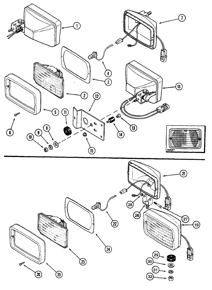 Схема запчастей Case IH 7240 - (4-038) - LAMP ASSEMBLIES (04) - ELECTRICAL SYSTEMS