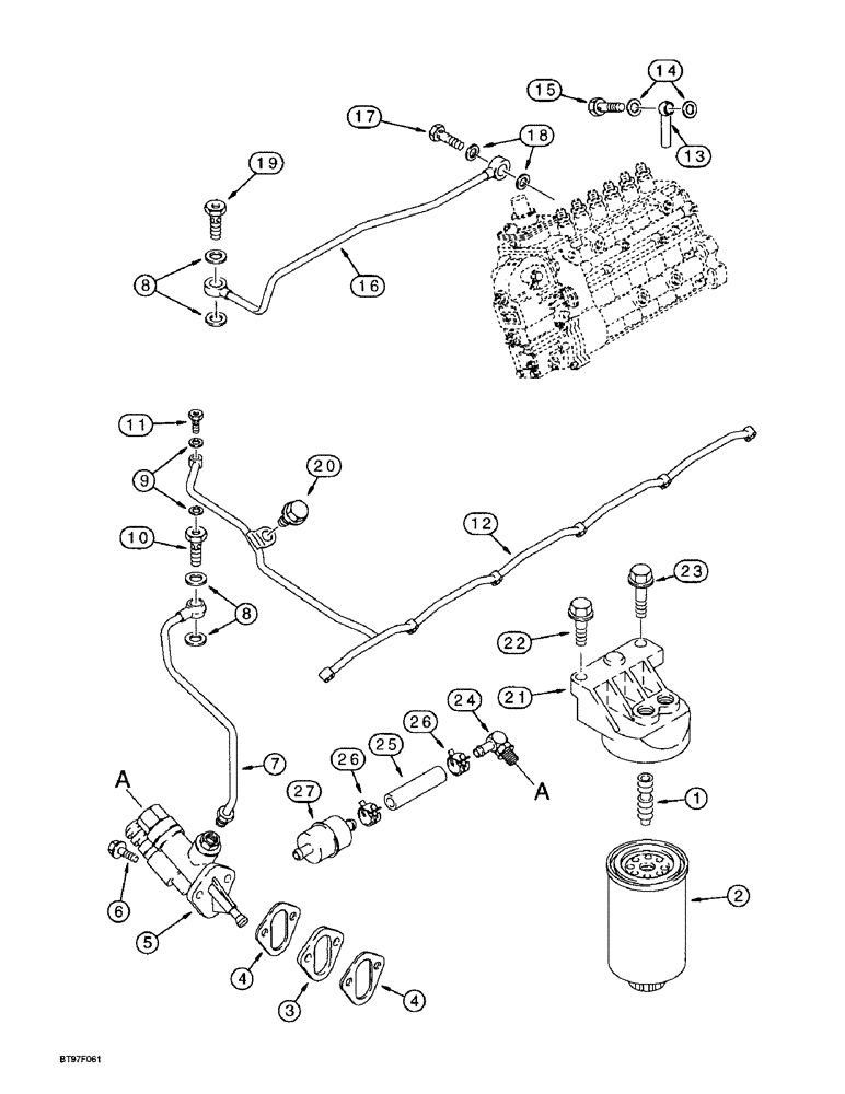 Схема запчастей Case IH 6591T - (3-08) - FUEL FILTER AND LIFT PUMP, 6TA-590 EMISSIONS CERTIFIED ENGINE 