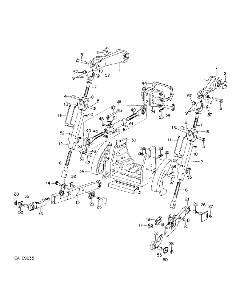 Схема запчастей Case IH 7288 - (09-04) - FRAME, THREE POINT HITCH, 7288 TRACTORS (12) - FRAME