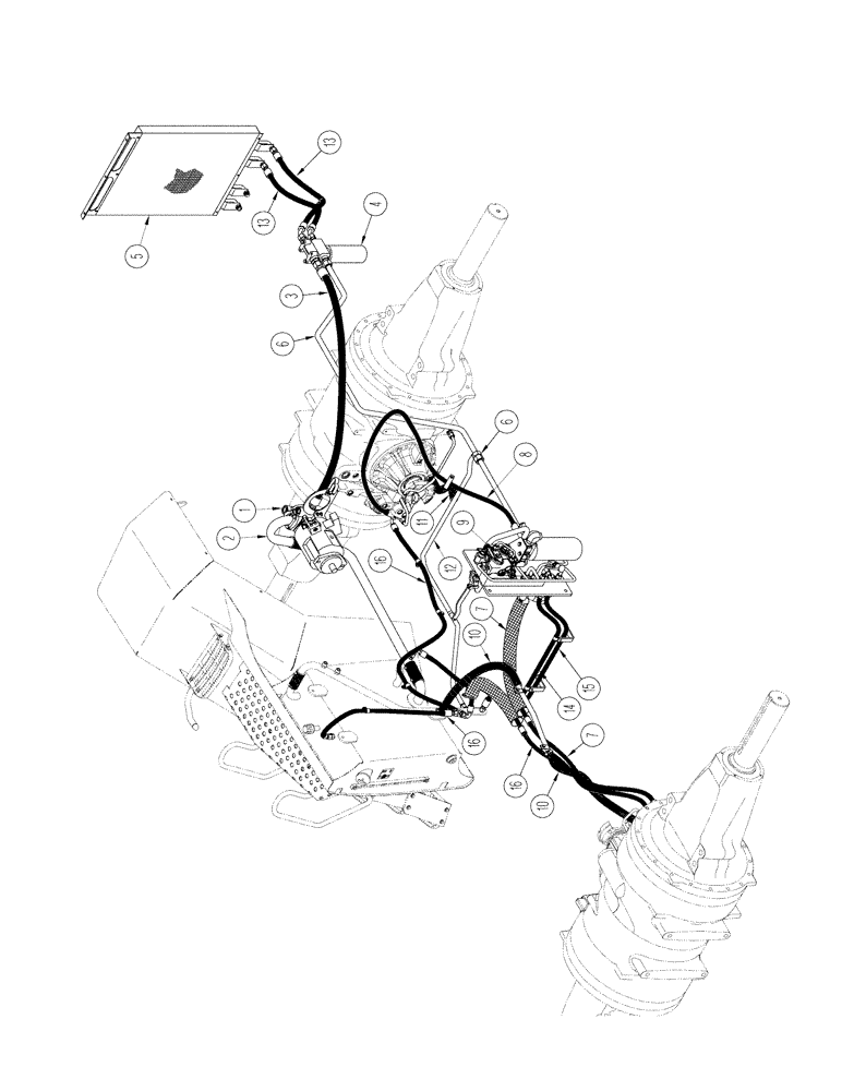 Схема запчастей Case IH STX450 - (01-06[01]) - PICTORIAL INDEX - AXLE LUBRICATION CIRCUIT, 500 SERIES AXLE, WHEEL TRACTOR, BSN JEE0102001 (00) - PICTORIAL INDEX