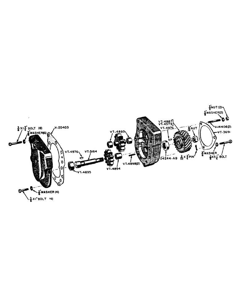 Схема запчастей Case IH VAI-SERIES - (084) - HYDRAULIC PUMP ASSEMBLIES, FOR DISTRIBUTOR IGNITION (08) - HYDRAULICS