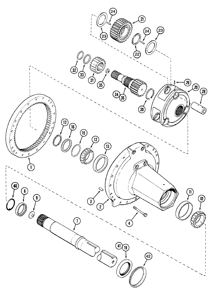 Схема запчастей Case IH 7250 - (6-068) - REAR AXLE AND CARRIERS, 120 INCH AXLE (06) - POWER TRAIN