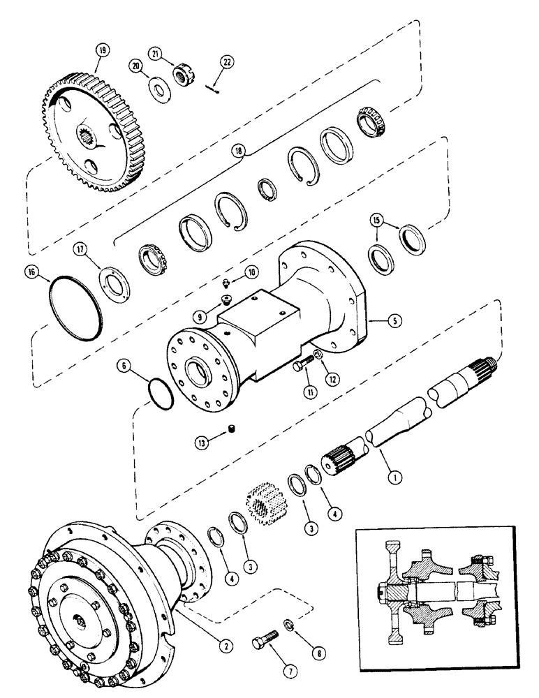 Схема запчастей Case IH 1175 - (127A) - REAR AXLE, HOUSING AND PLANETARY, USED PRIOR TO TRACTOR SERIAL NUMBER 8715247 (06) - POWER TRAIN