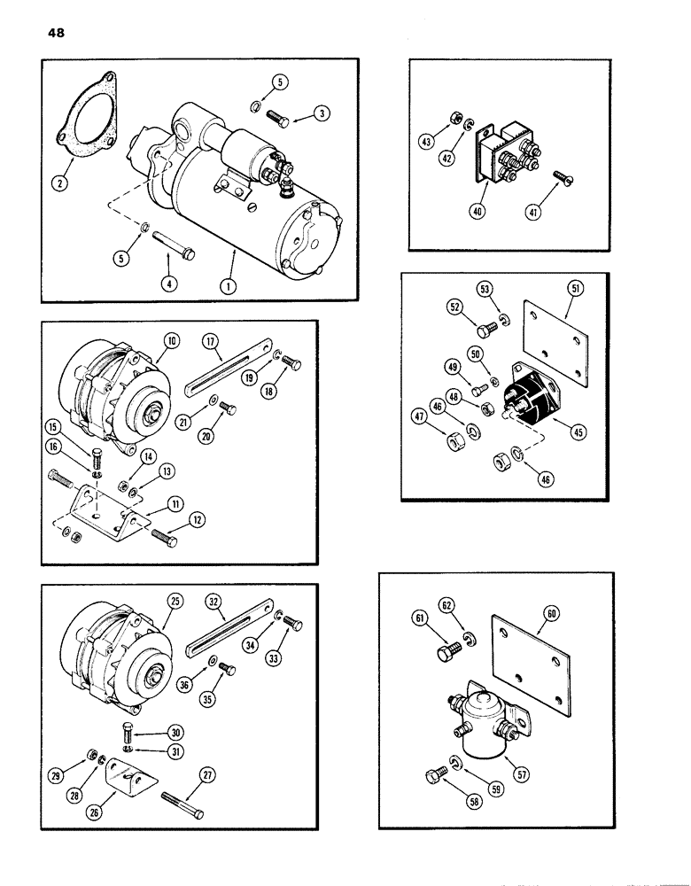 Схема запчастей Case IH 1070 - (048) - ELECTRICAL EQUIPMENT MOUNTING, (451B) DIESEL ENGINE (04) - ELECTRICAL SYSTEMS