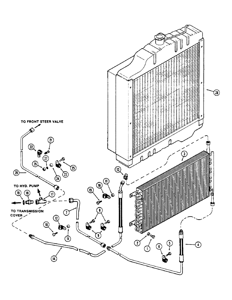 Схема запчастей Case IH 2670 - (002) - OIL COOLER (02) - ENGINE